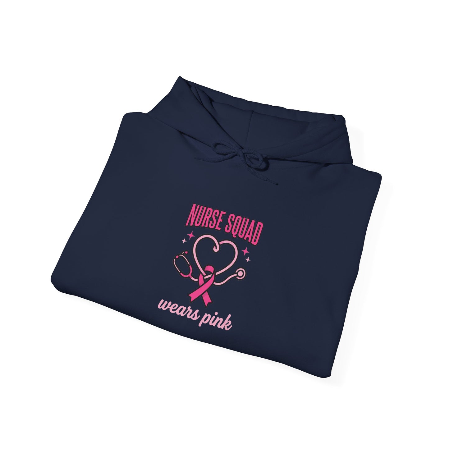Nurse Squad Pink Ribbon Hoodie | Breast Cancer Awareness, Medical Team