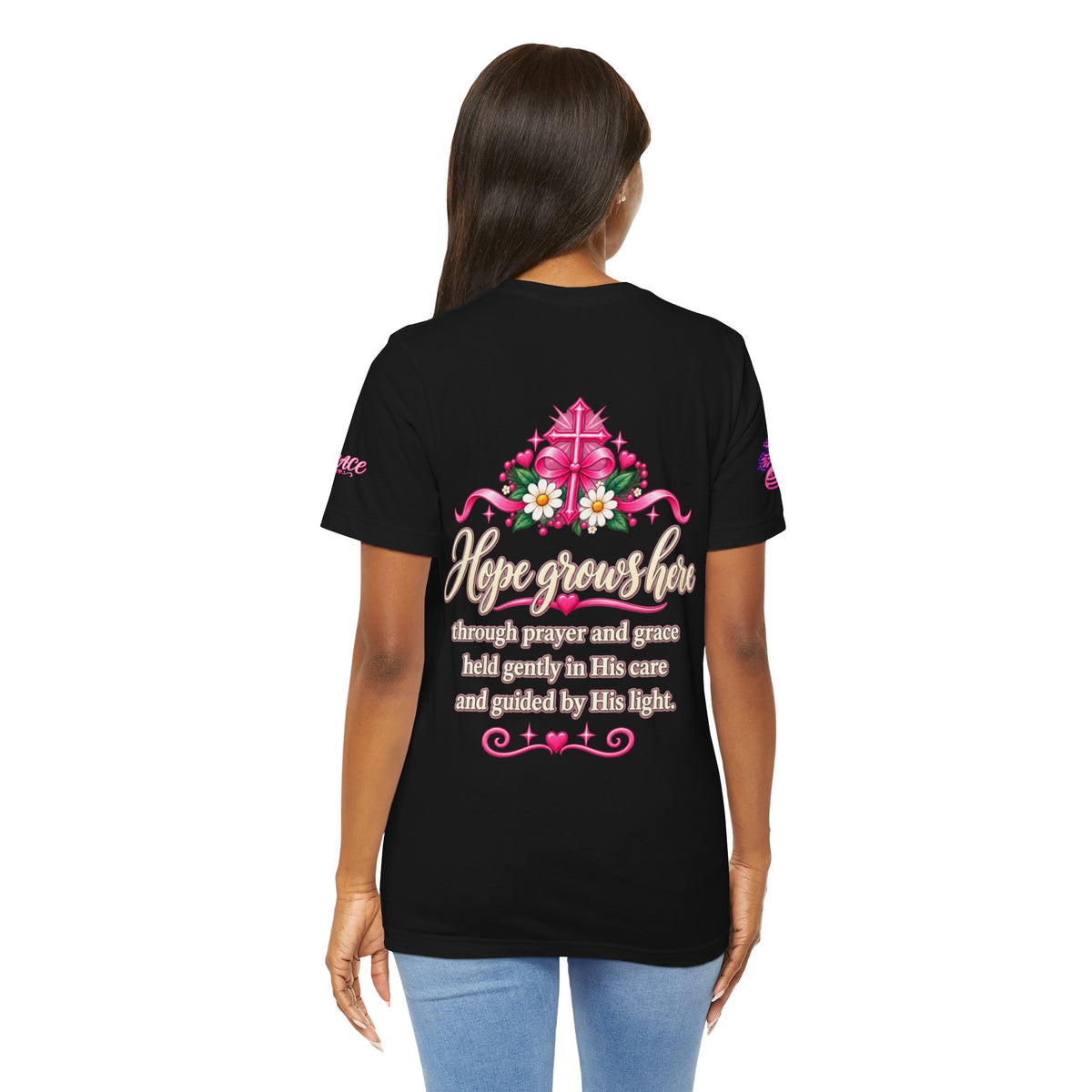 Hope Grows Here Ribbon Tee | Breast Cancer Awareness, Pink Floral