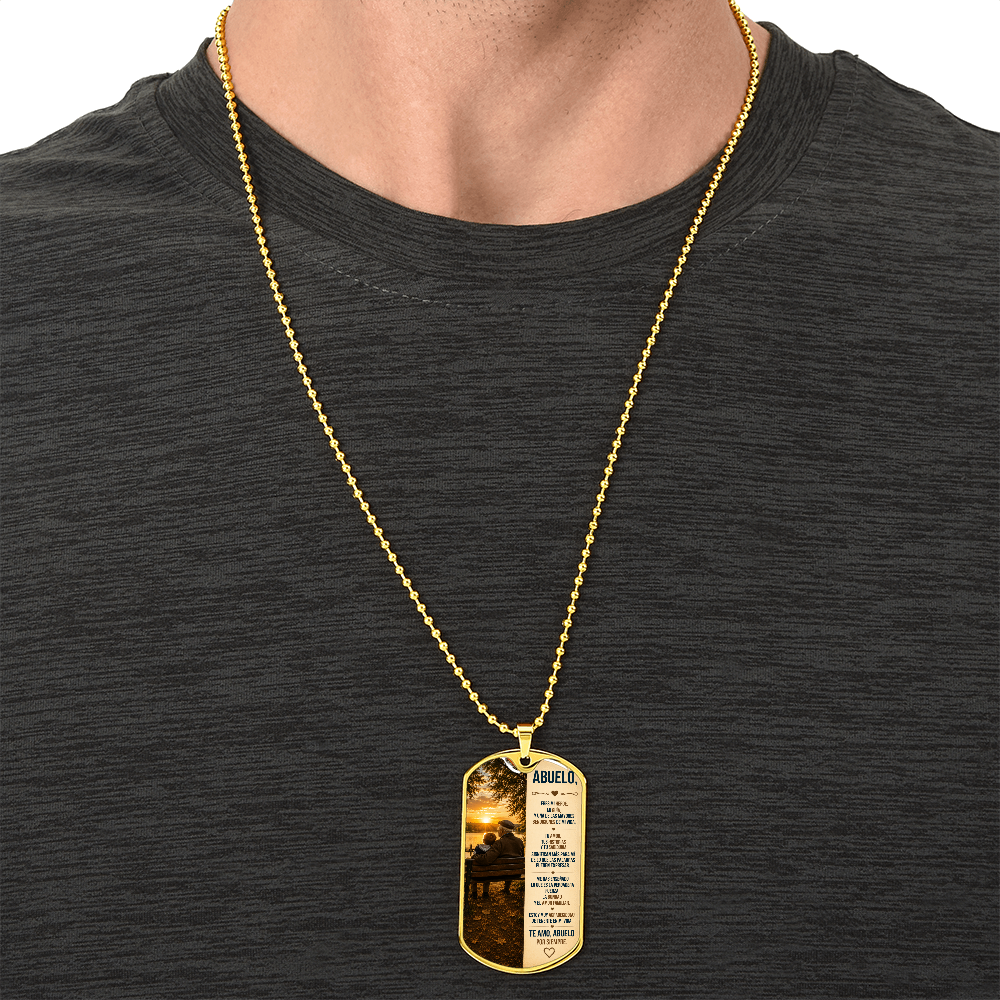 Para Mi Abuelo – Collar Militar con Placa Dog Tag | Regalo Personalizado para Abuelo | Regalo Significativo del Nieto(a)