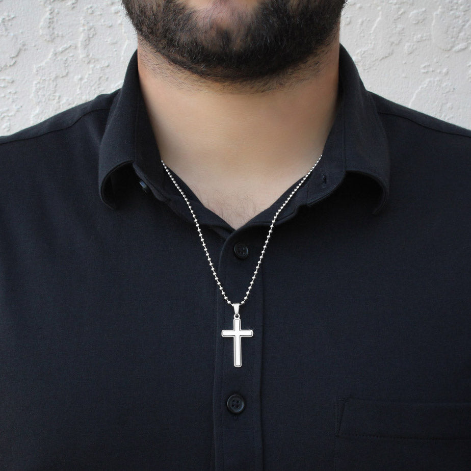 Collar de Cruz para Abuelo – Regalo Cristiano de Nieto o Nieta para el Día del Padre | Collar de Fe para Abuelo