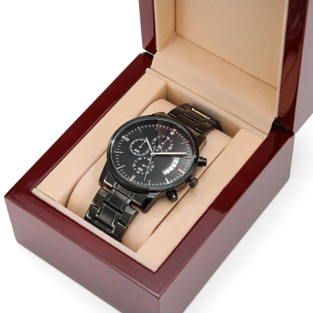 Engraved Chronograph Watch for Dad | Personalized Father's Day Gift | Custom Watch for Him