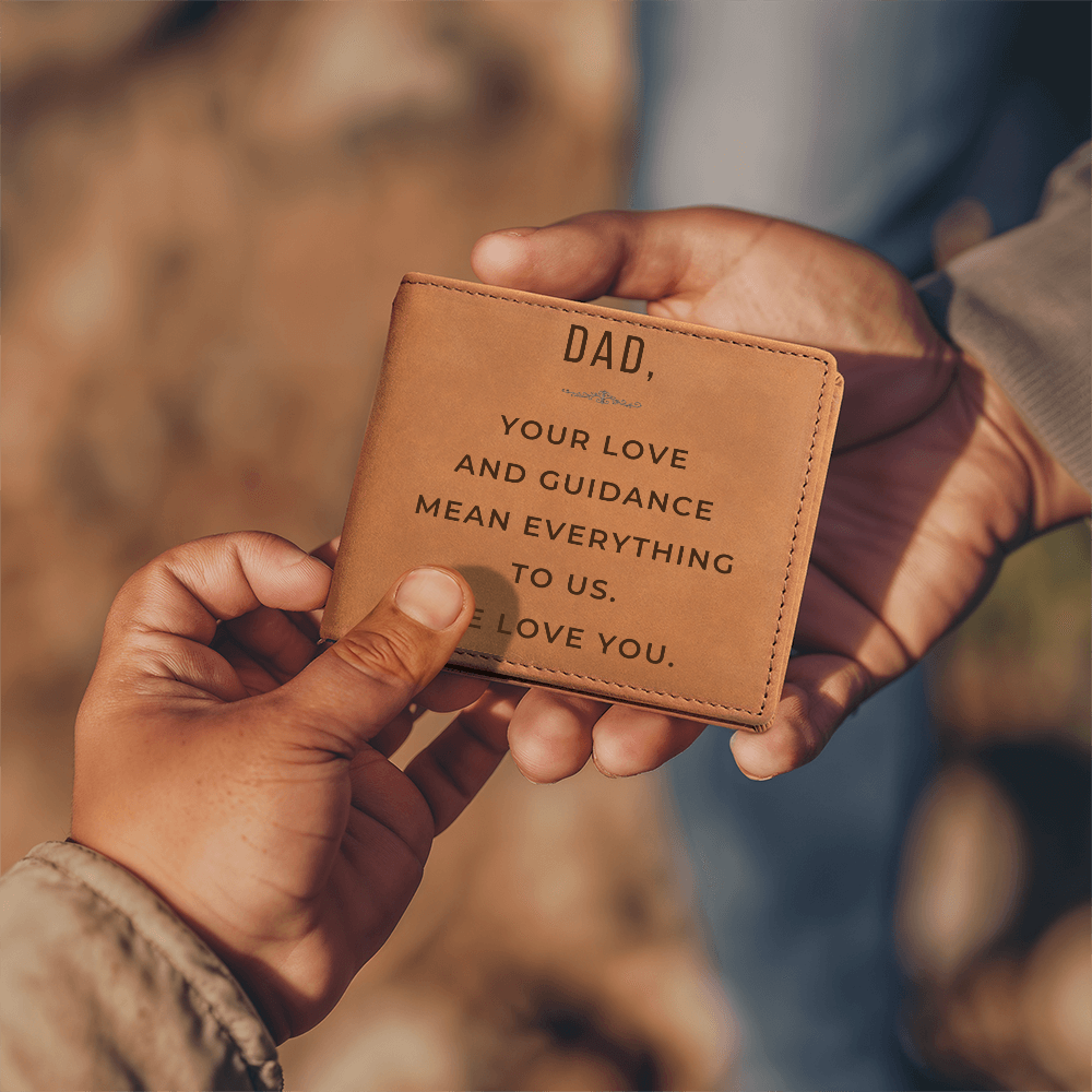 Personalized Leather Wallet for Dad – Meaningful Father's Day Gift from Kids