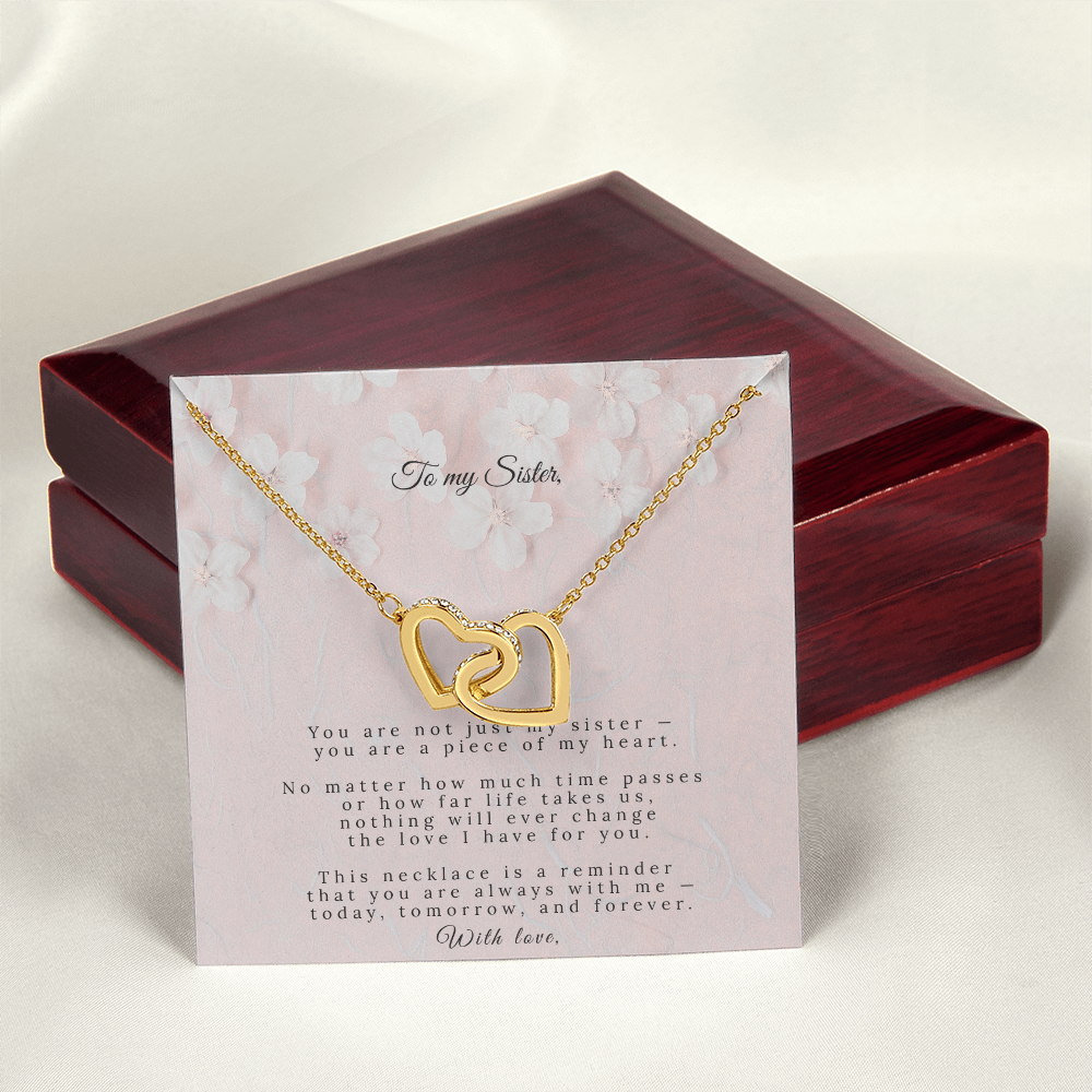Interlocking Hearts Necklace | A Piece of My Heart | Sister Gift