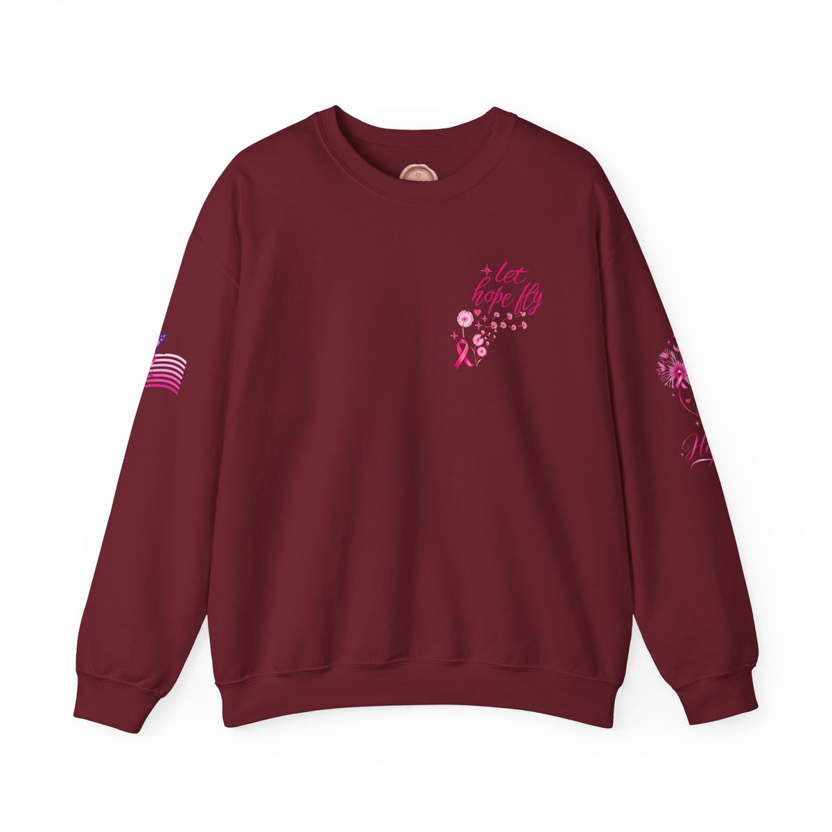 Hope Doesn't Have to Be Loud Sweatshirt | Breast Cancer Awareness Pink Ribbon Crewneck | Inspirational Gift for Survivors, Fighters & Supporters