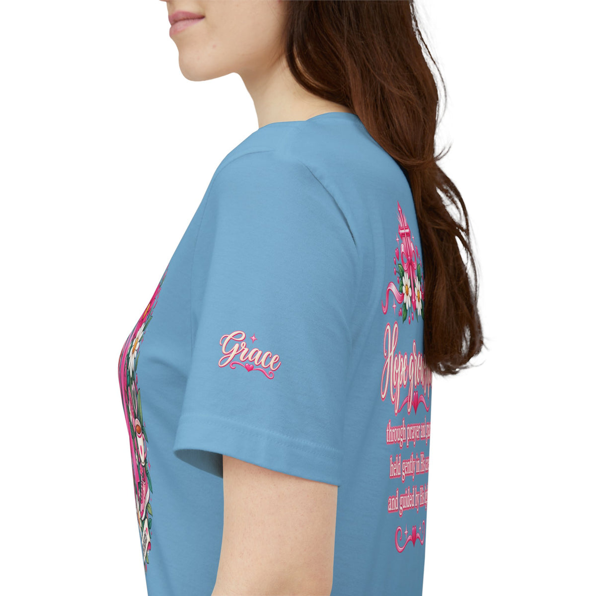 Hope Grows Here Ribbon Tee | Breast Cancer Awareness, Pink Floral