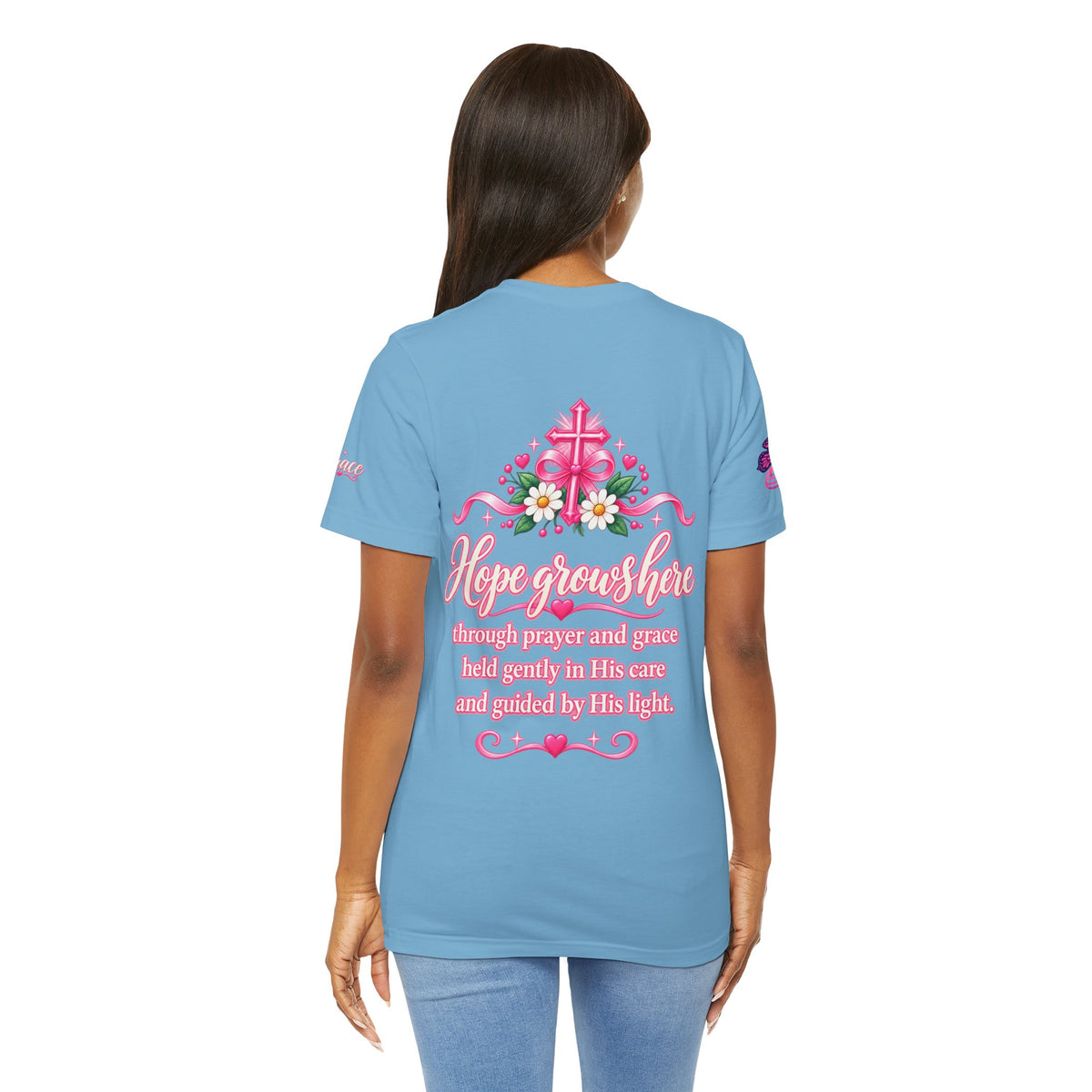 Hope Grows Here Ribbon Tee | Breast Cancer Awareness, Pink Floral