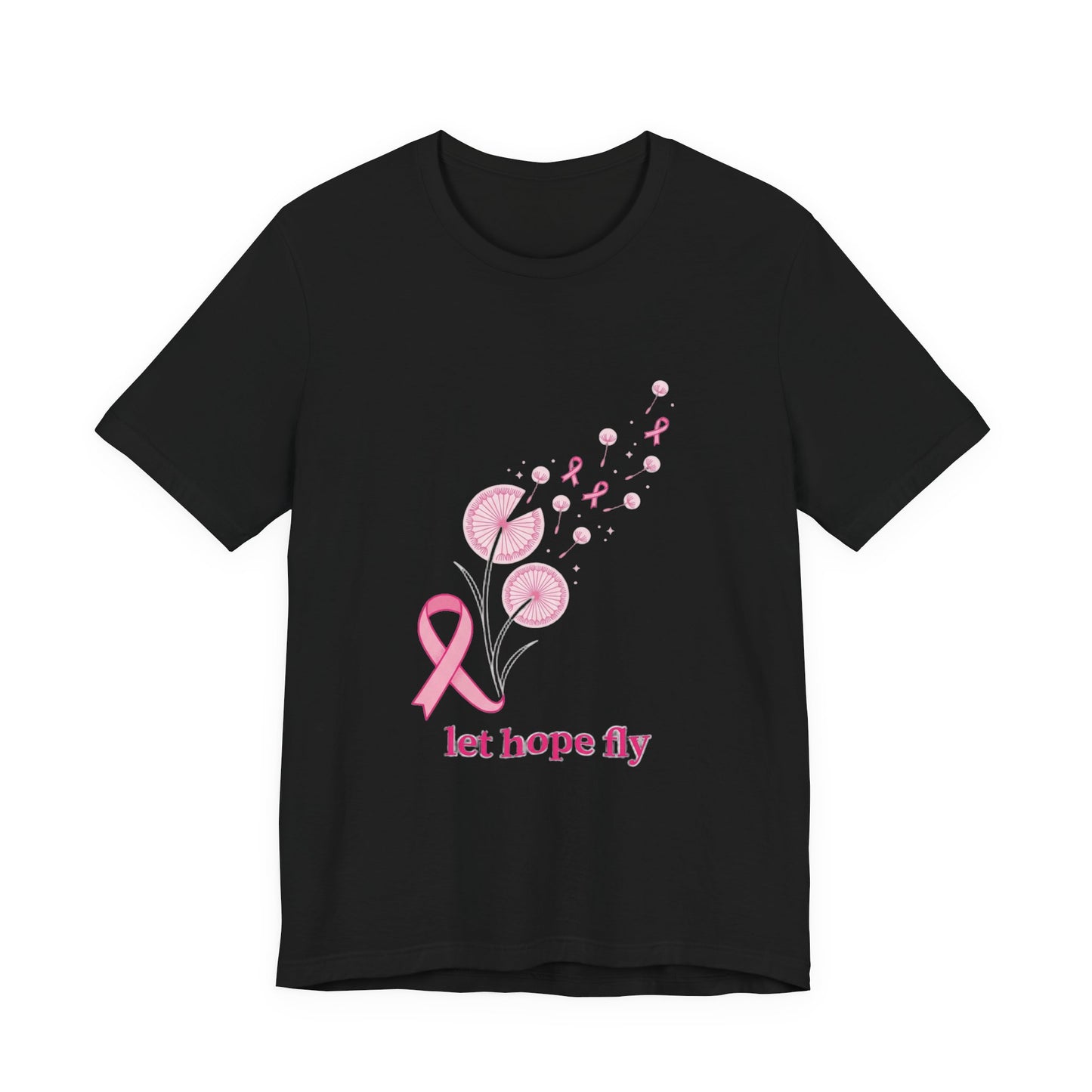 Let Hope Fly Breast Cancer Ribbon T-Shirt | Pink Awareness Tee