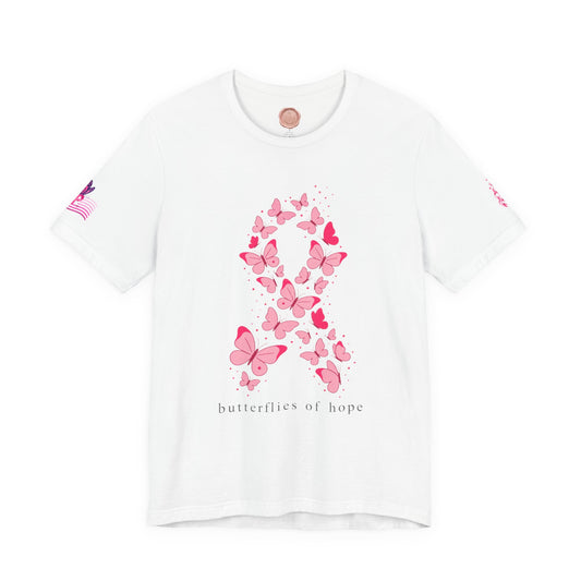 Pink Ribbon Butterfly Tee | Breast Cancer Awareness, Support Shirt
