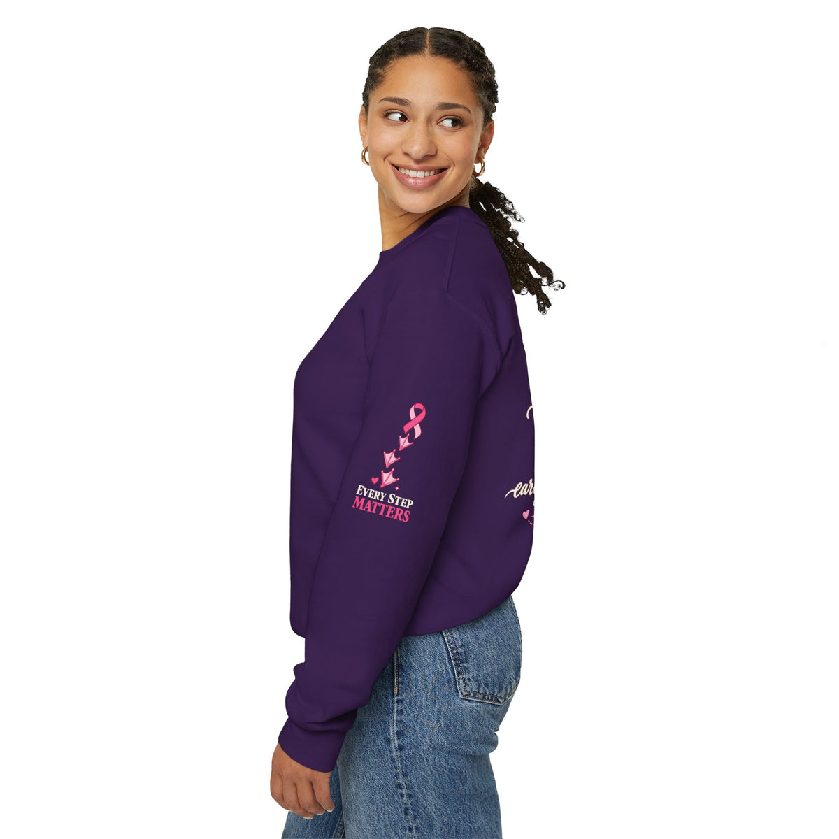 Breast Cancer Awareness Geese Crewneck Sweatshirt | Pink Ribbon