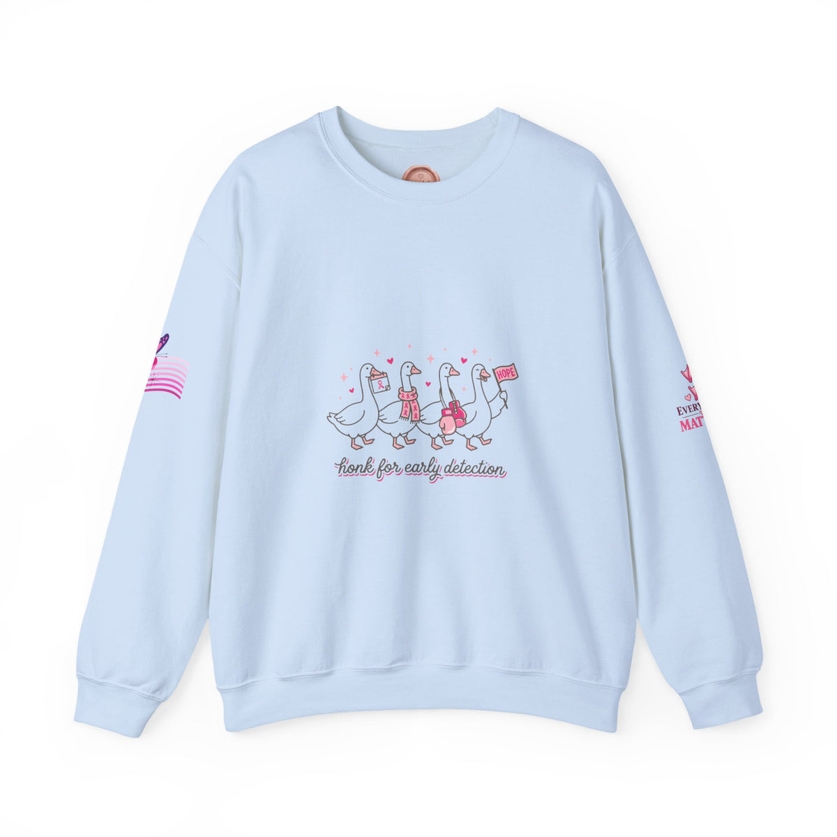 Breast Cancer Awareness Geese Crewneck Sweatshirt | Pink Ribbon