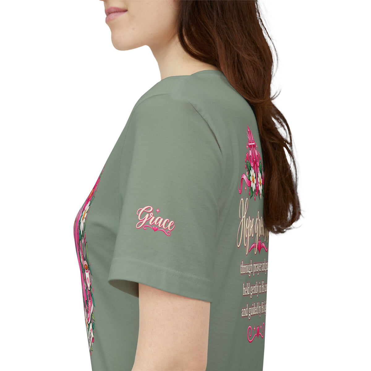 Hope Grows Here Ribbon Tee | Breast Cancer Awareness, Pink Floral
