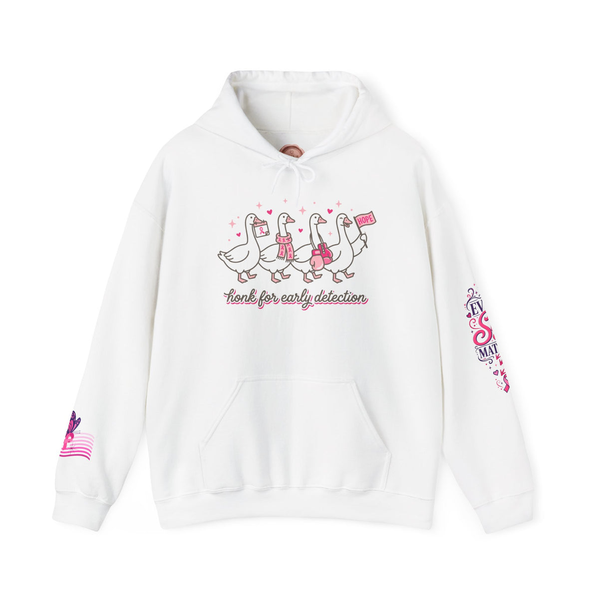 Breast Cancer Ribbon Support Hoodie | Honk for Early Detection | Pink Awareness