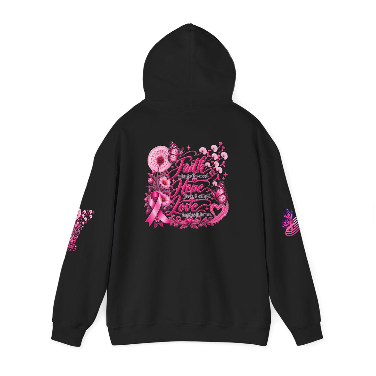 Pink Ribbon "Let Hope Fly" Hoodie | Breast Cancer Awareness Inspirational Gift | Hope & Encouragement Pullover