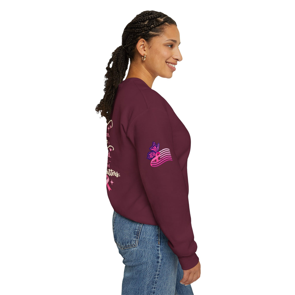 Breast Cancer Awareness Geese Crewneck Sweatshirt | Pink Ribbon