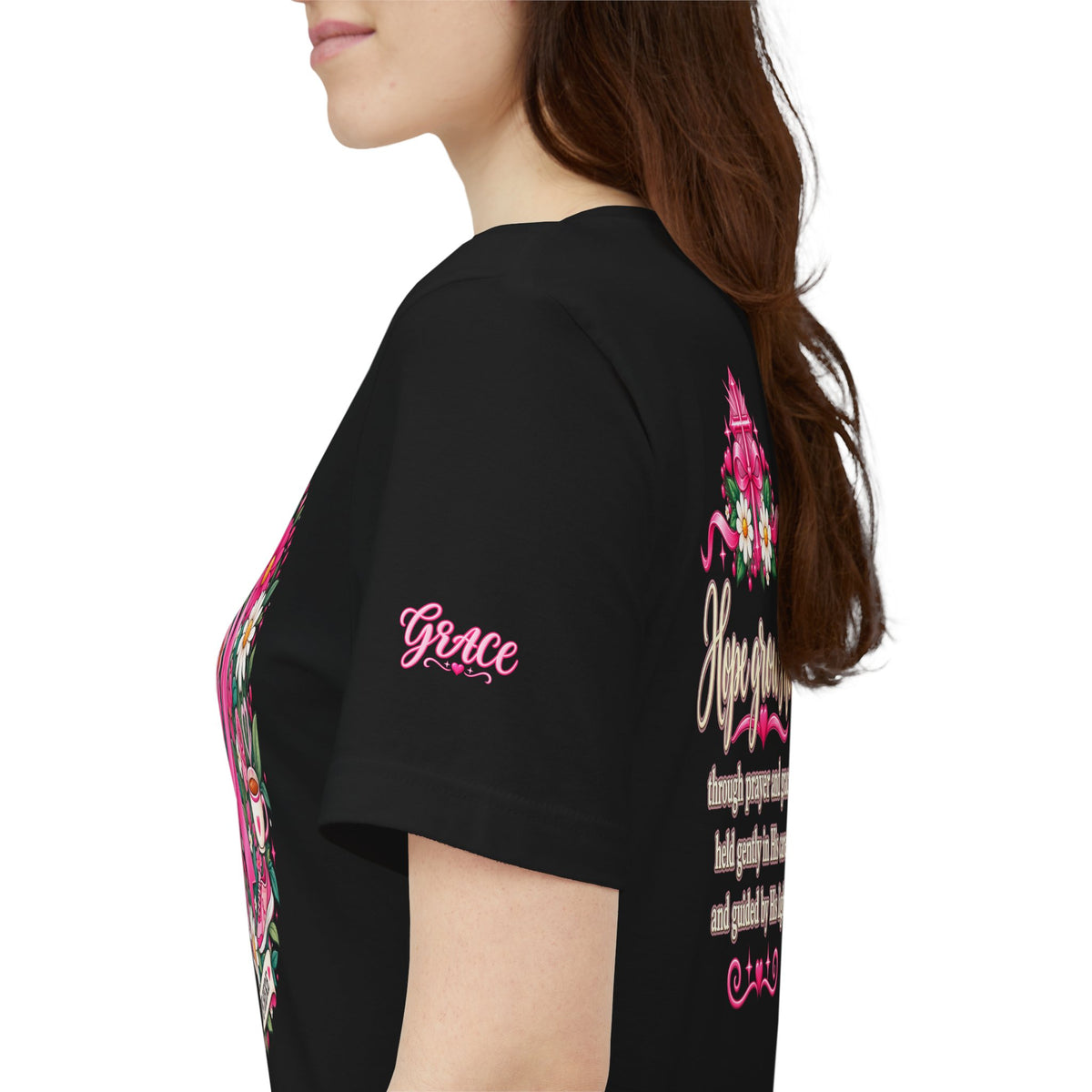 Hope Grows Here Ribbon Tee | Breast Cancer Awareness, Pink Floral