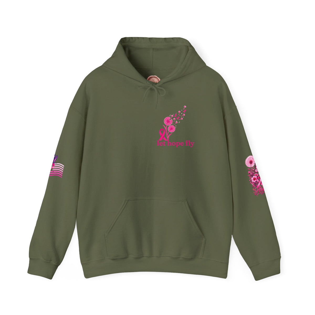 Pink Ribbon "Let Hope Fly" Hoodie | Breast Cancer Awareness Inspirational Gift | Hope & Encouragement Pullover