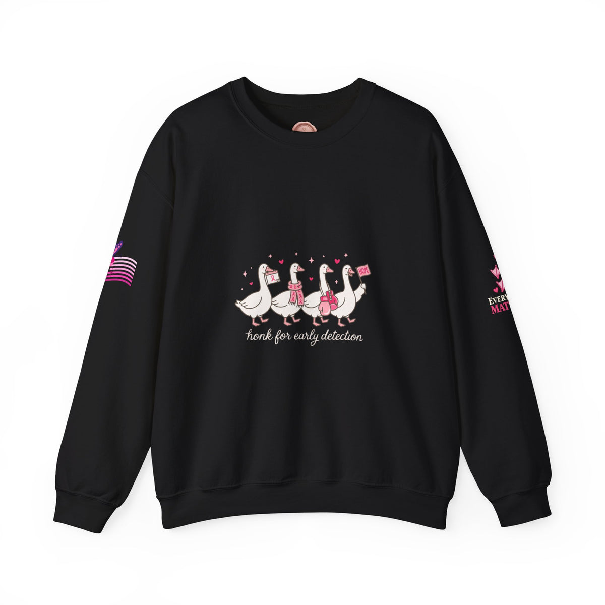 Breast Cancer Awareness Geese Crewneck Sweatshirt | Pink Ribbon