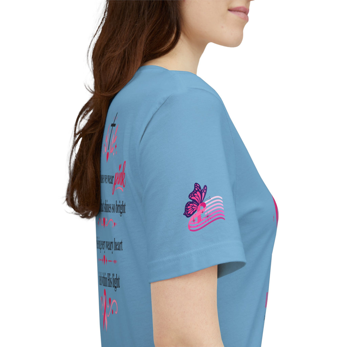 In This House We Wear Pink T-Shirt | Breast Cancer Awareness, Faith & Hope