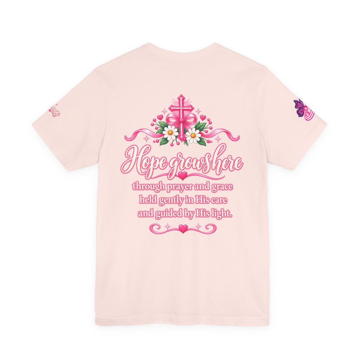 Hope Grows Here Ribbon Tee | Breast Cancer Awareness, Pink Floral
