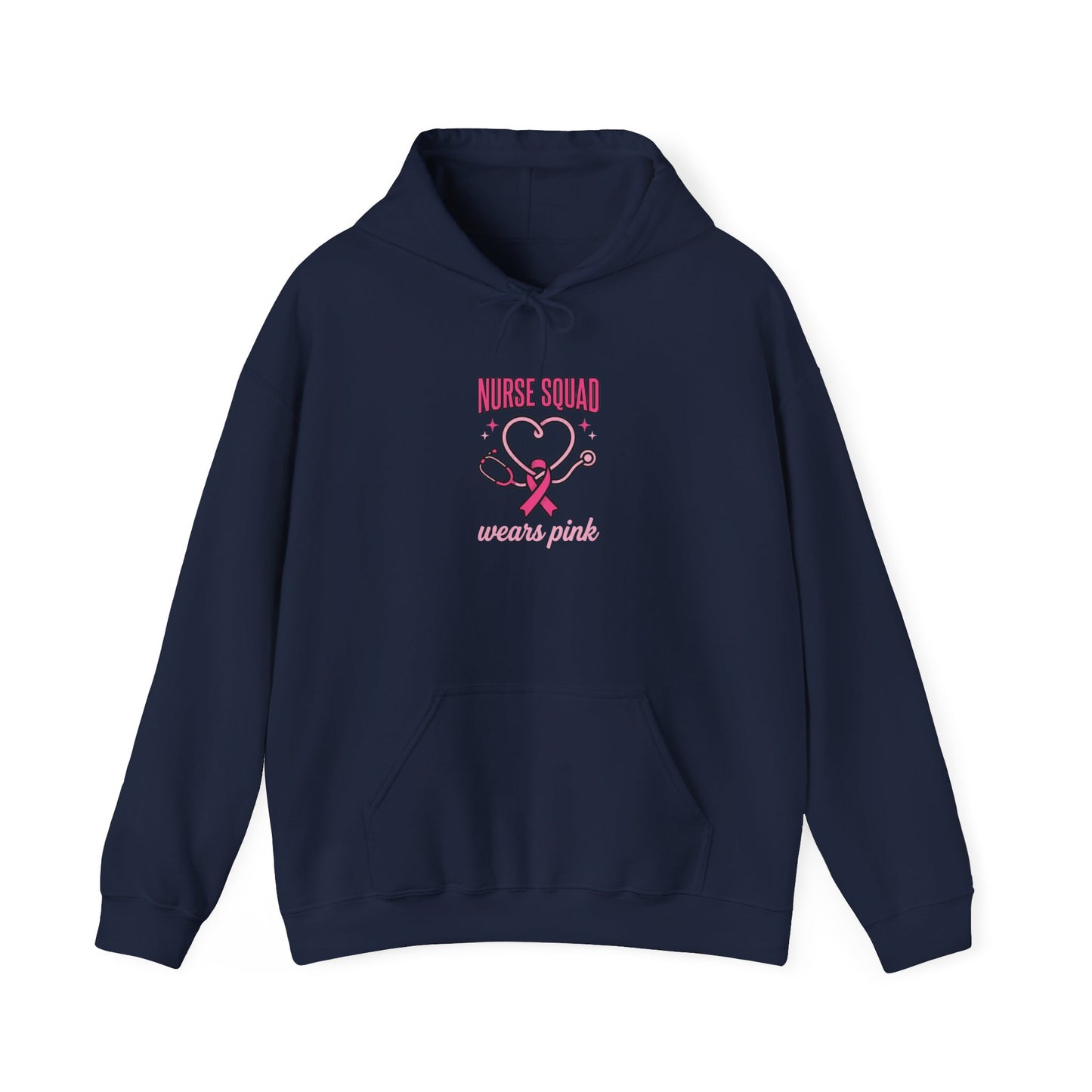 Nurse Squad Pink Ribbon Hoodie | Breast Cancer Awareness, Medical Team