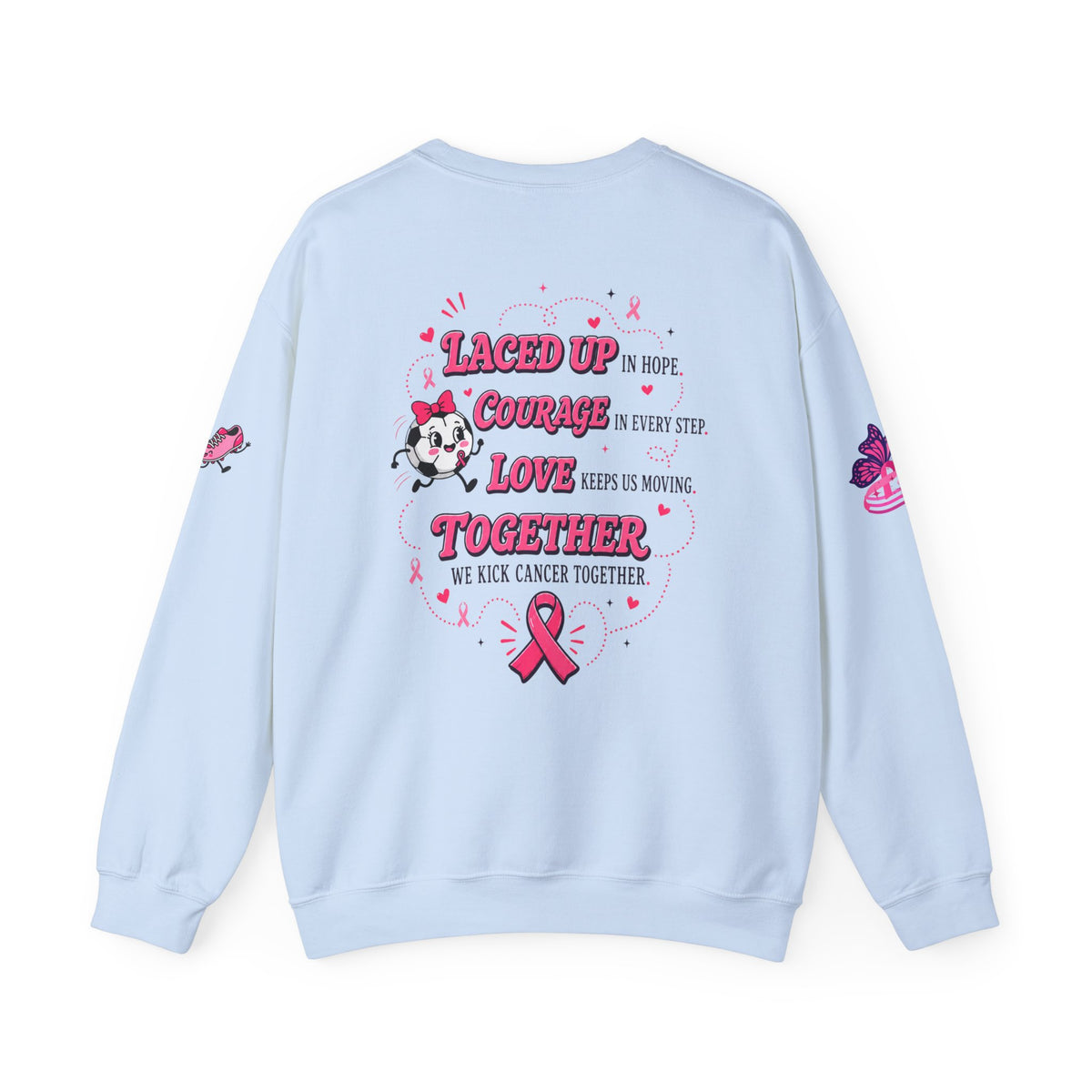 Kick Cancer Crewneck Sweatshirt | Breast Cancer Awareness, Pink Ribbon