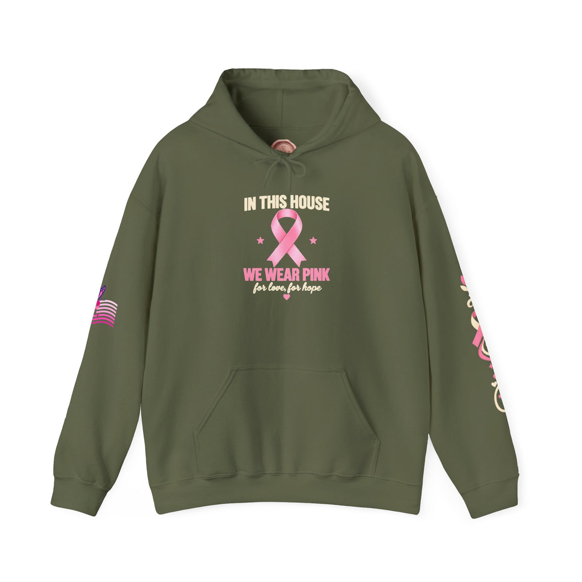 In This House We Wear Pink Hoodie | Breast Cancer Awareness, Faith & Hope
