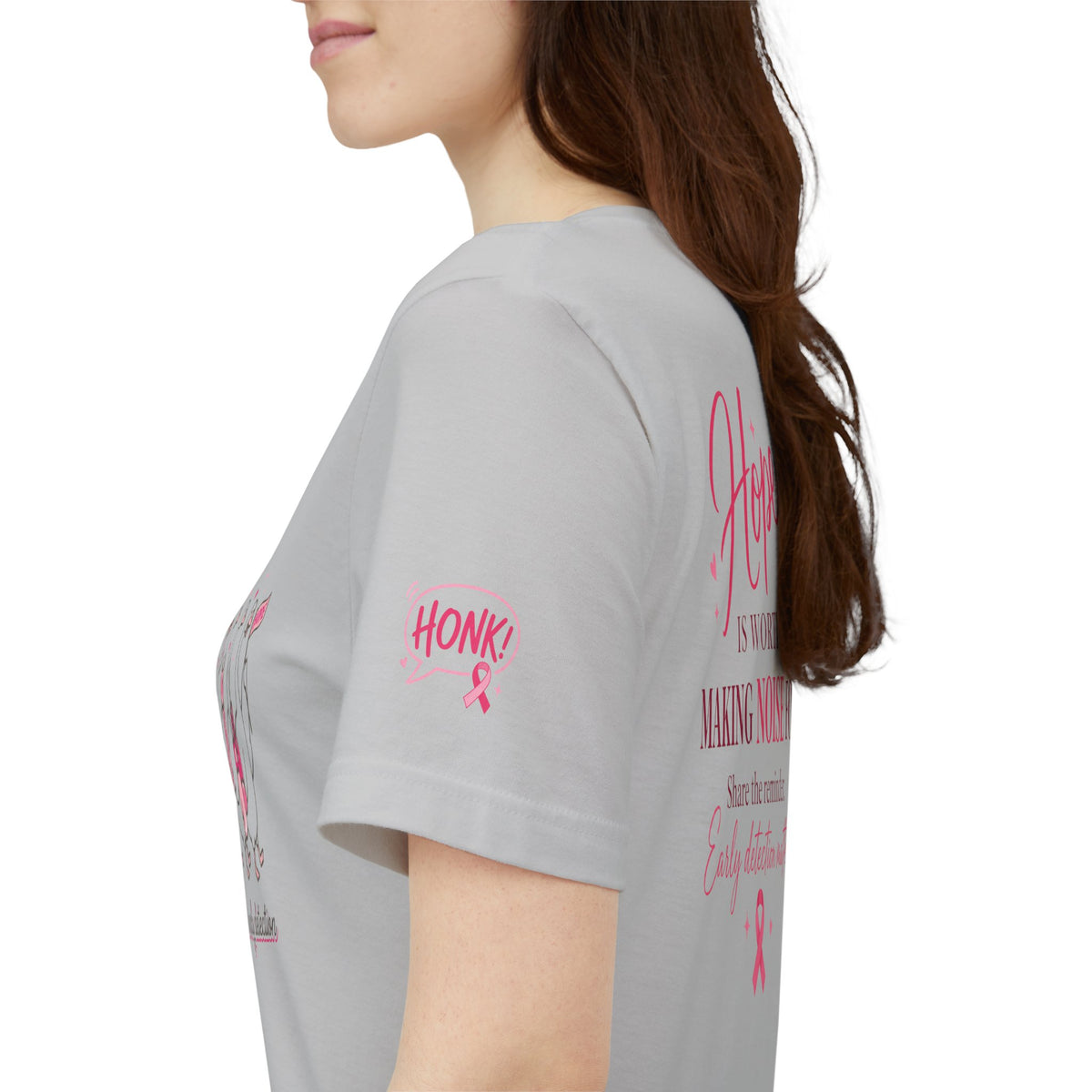 Think Pink Ribbon Geese T-Shirt | Breast Cancer Awareness, Survivor Support