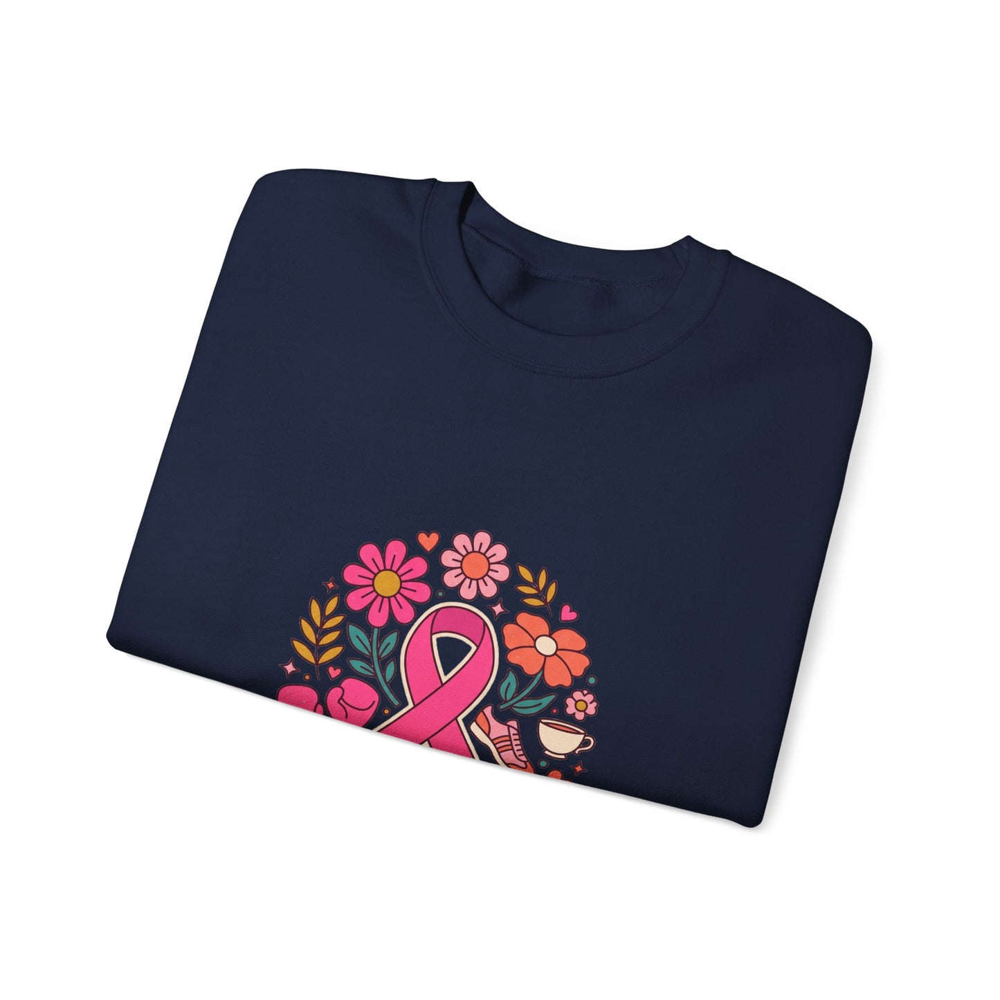 Pink Ribbon Floral Support Sweatshirt | Breast Cancer Awareness