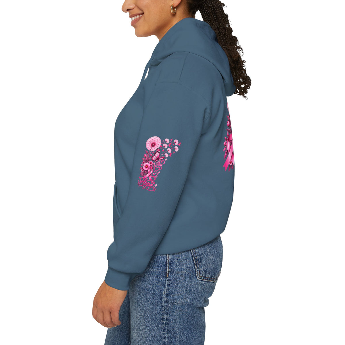 Pink Ribbon "Let Hope Fly" Hoodie | Breast Cancer Awareness Inspirational Gift | Hope & Encouragement Pullover
