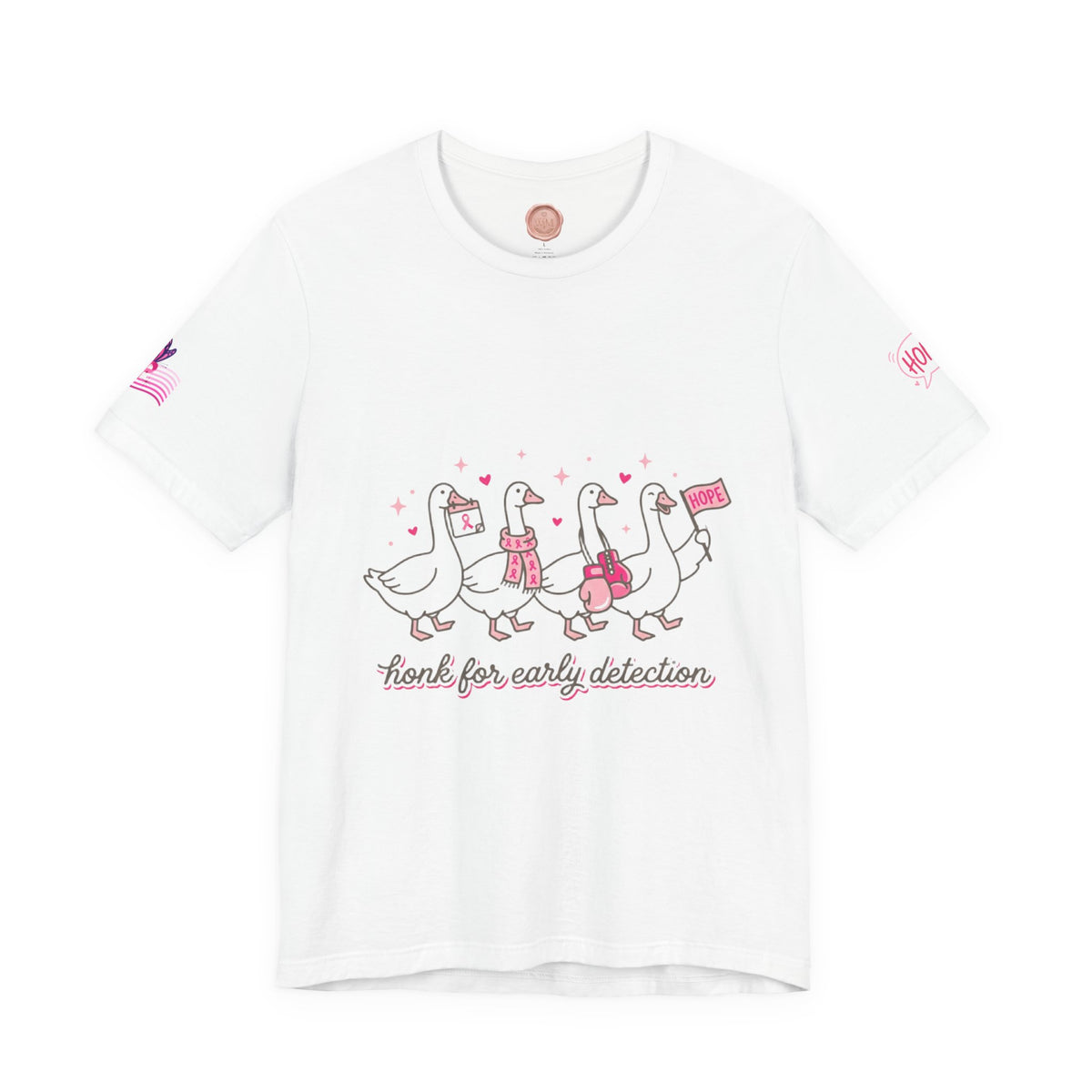 Think Pink Ribbon Geese T-Shirt | Breast Cancer Awareness, Survivor Support
