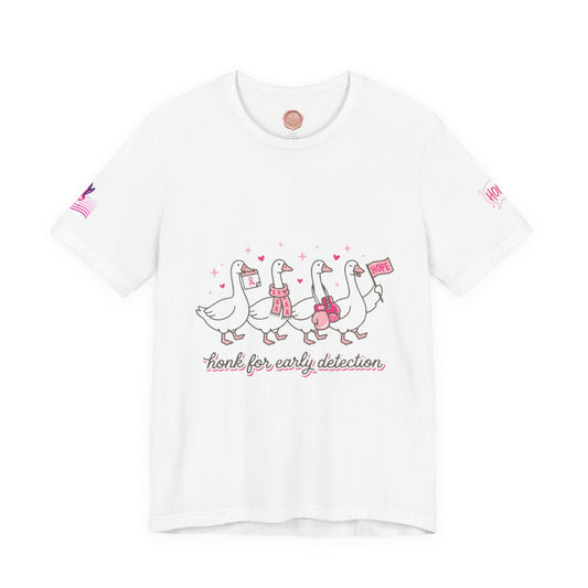 Think Pink Ribbon Geese T-Shirt | Breast Cancer Awareness, Survivor Support