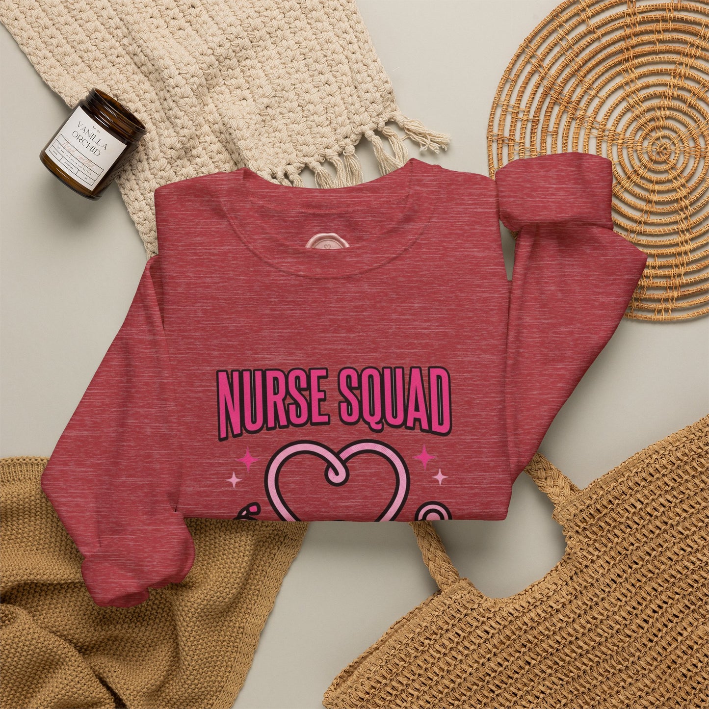 Crewneck Sweatshirt | Nurse Squad Wears Pink | Breast Cancer Awareness Nurse Pullover