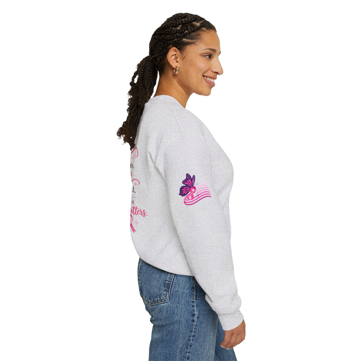Breast Cancer Awareness Geese Crewneck Sweatshirt | Pink Ribbon