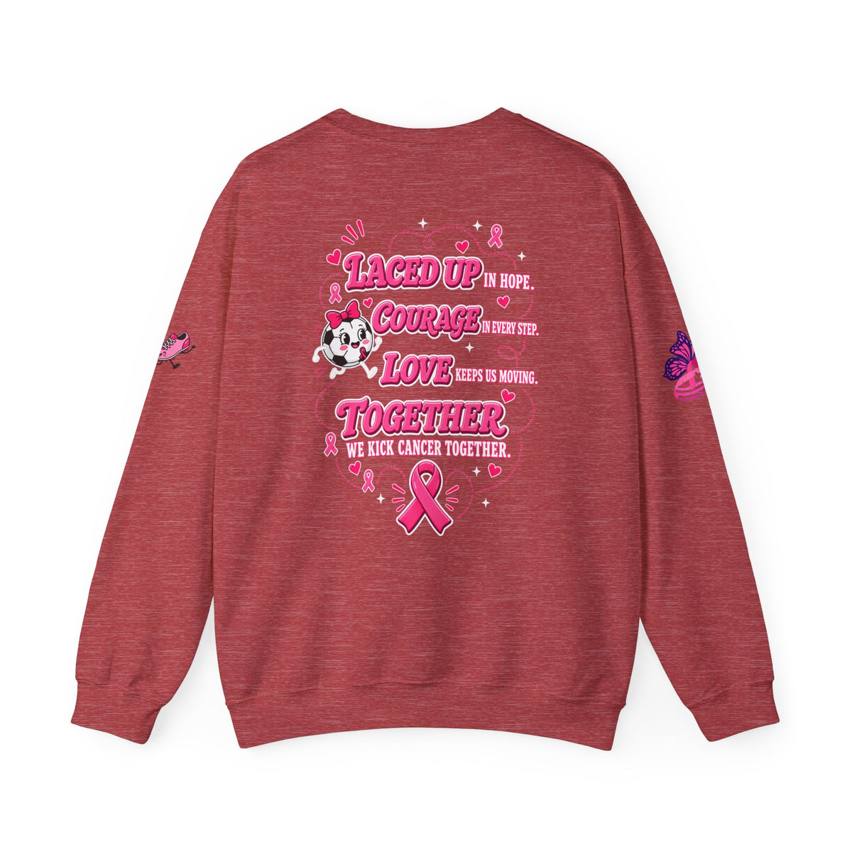 Kick Cancer Crewneck Sweatshirt | Breast Cancer Awareness, Pink Ribbon