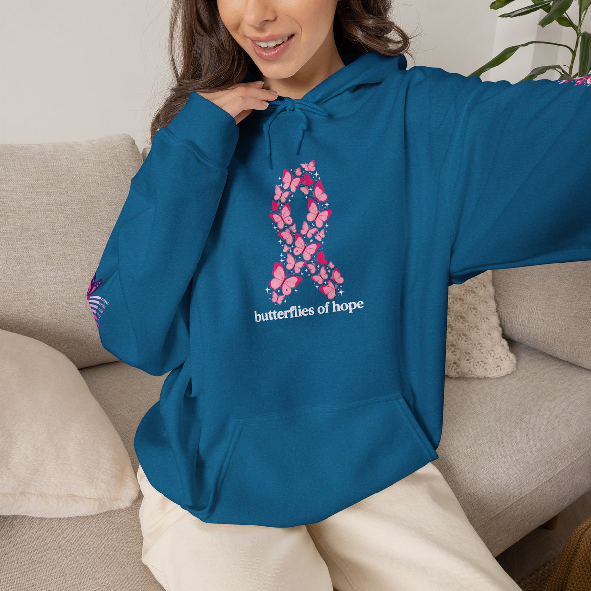Pink Ribbon Support Hoodie | Breast Cancer Awareness, Survivor Solidarity
