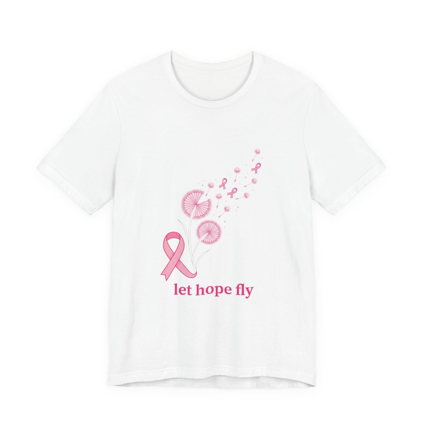 Let Hope Fly Breast Cancer Ribbon T-Shirt | Pink Awareness Tee