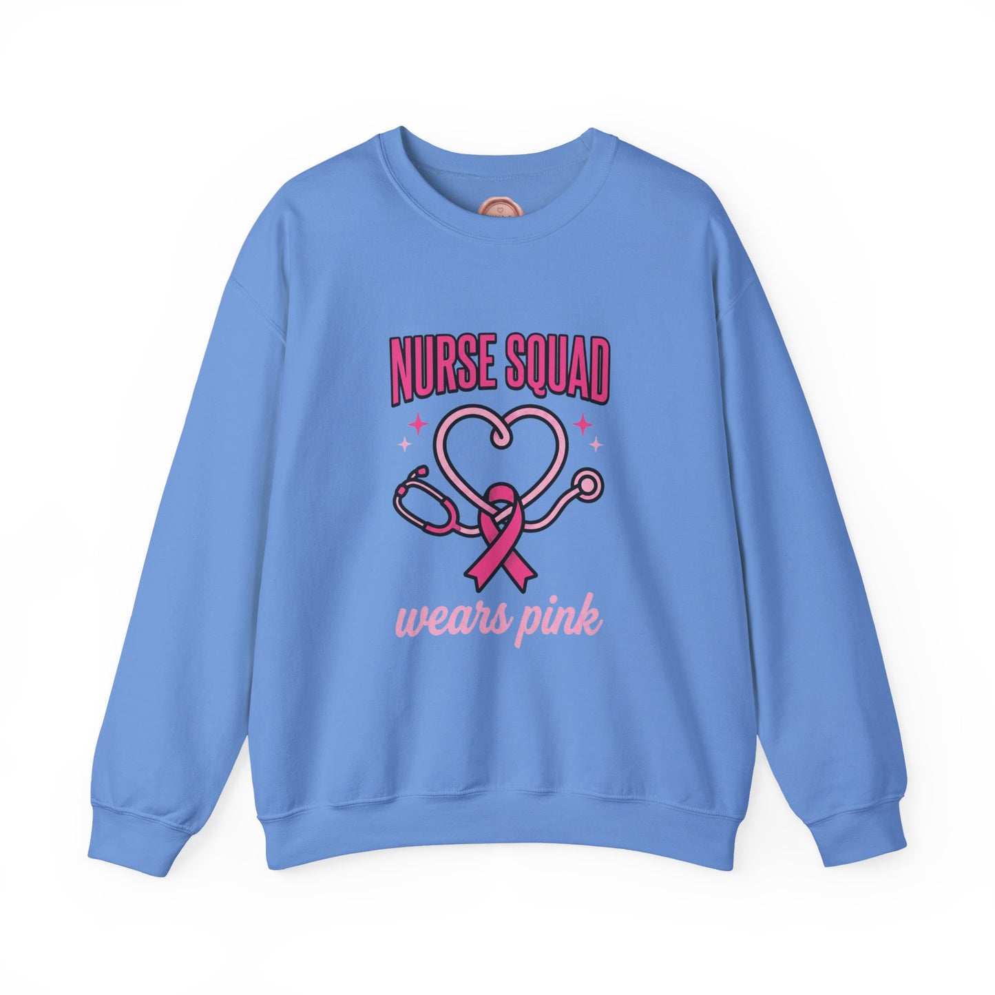 Crewneck Sweatshirt | Nurse Squad Wears Pink | Breast Cancer Awareness Nurse Pullover