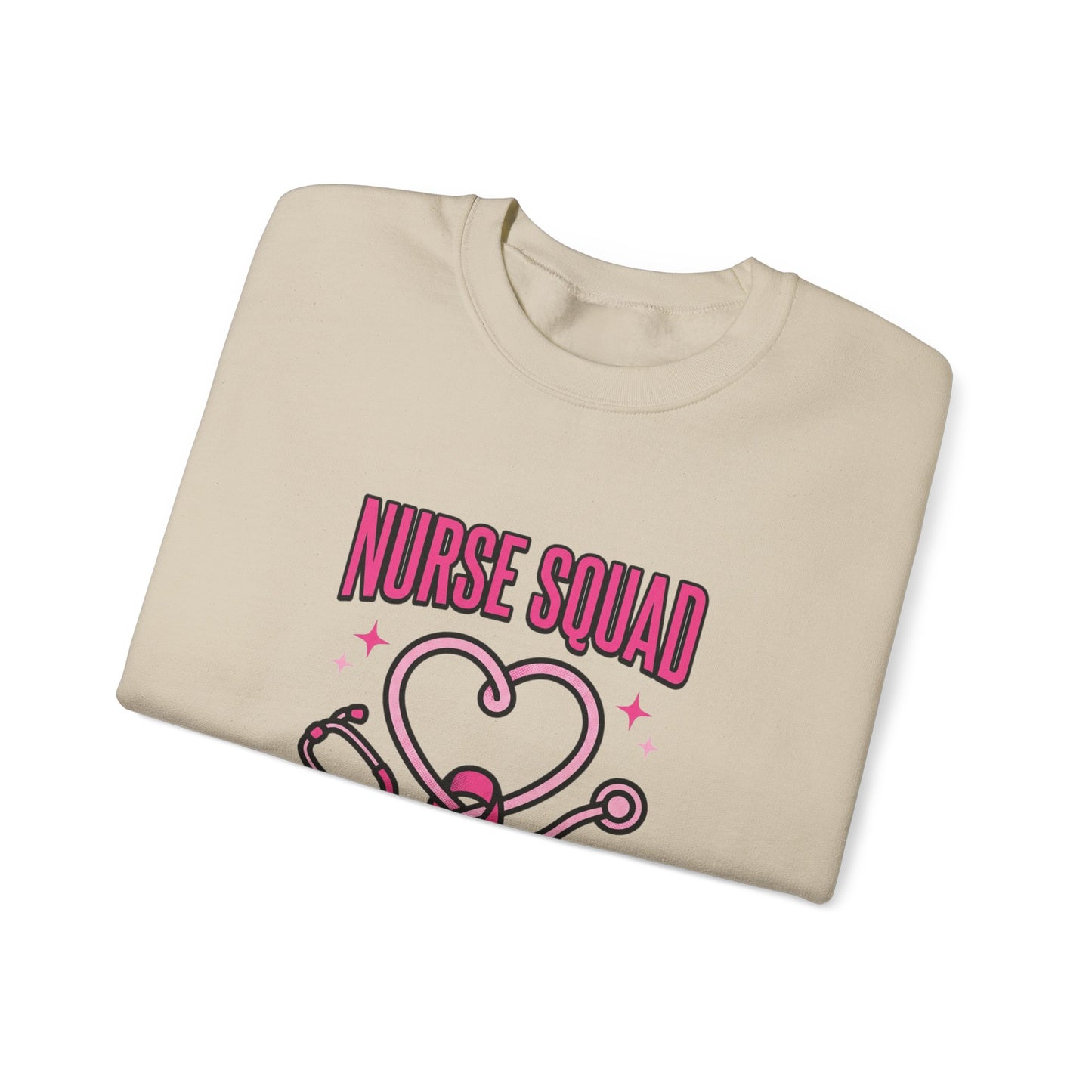 Nurse Squad Ribbon Crewneck | Breast Cancer Awareness, Pink Stethoscope