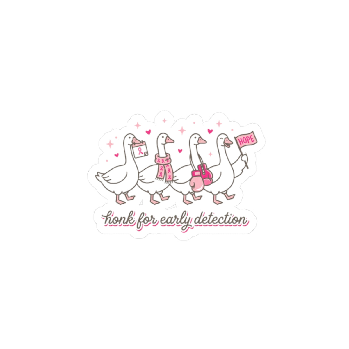 Honk for Early Detection Kiss-Cut Sticker | Breast Cancer Awareness, Pink Ribbon