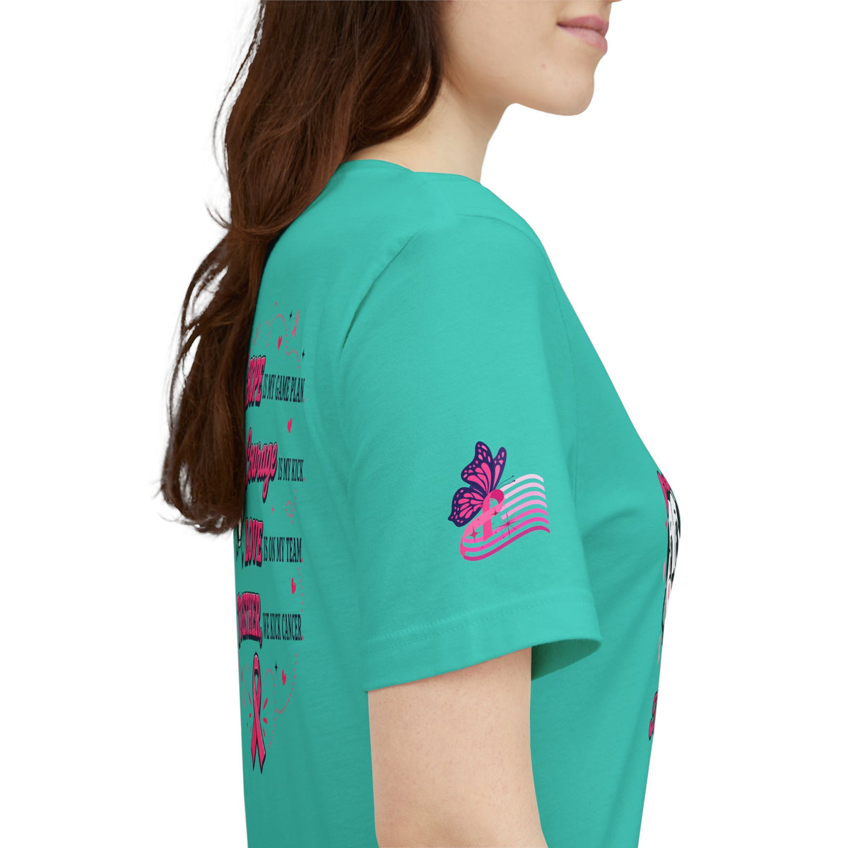 Kick Cancer Pink Ribbon Tee | Breast Cancer Awareness Shirt