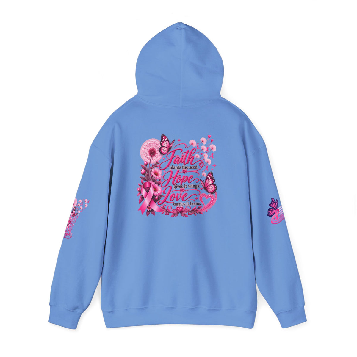 Pink Ribbon "Let Hope Fly" Hoodie | Breast Cancer Awareness Inspirational Gift | Hope & Encouragement Pullover