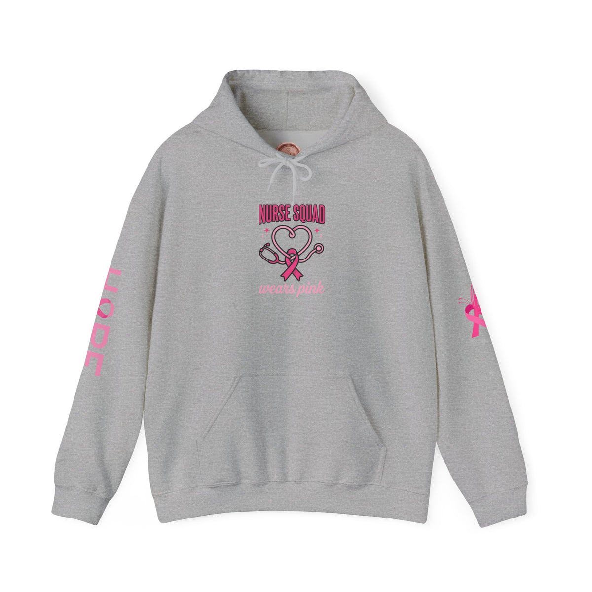 Nurse Squad Wears Pink Hoodie | Breast Cancer Awareness Nurse Pullover | Pink Ribbon Support Hoodie
