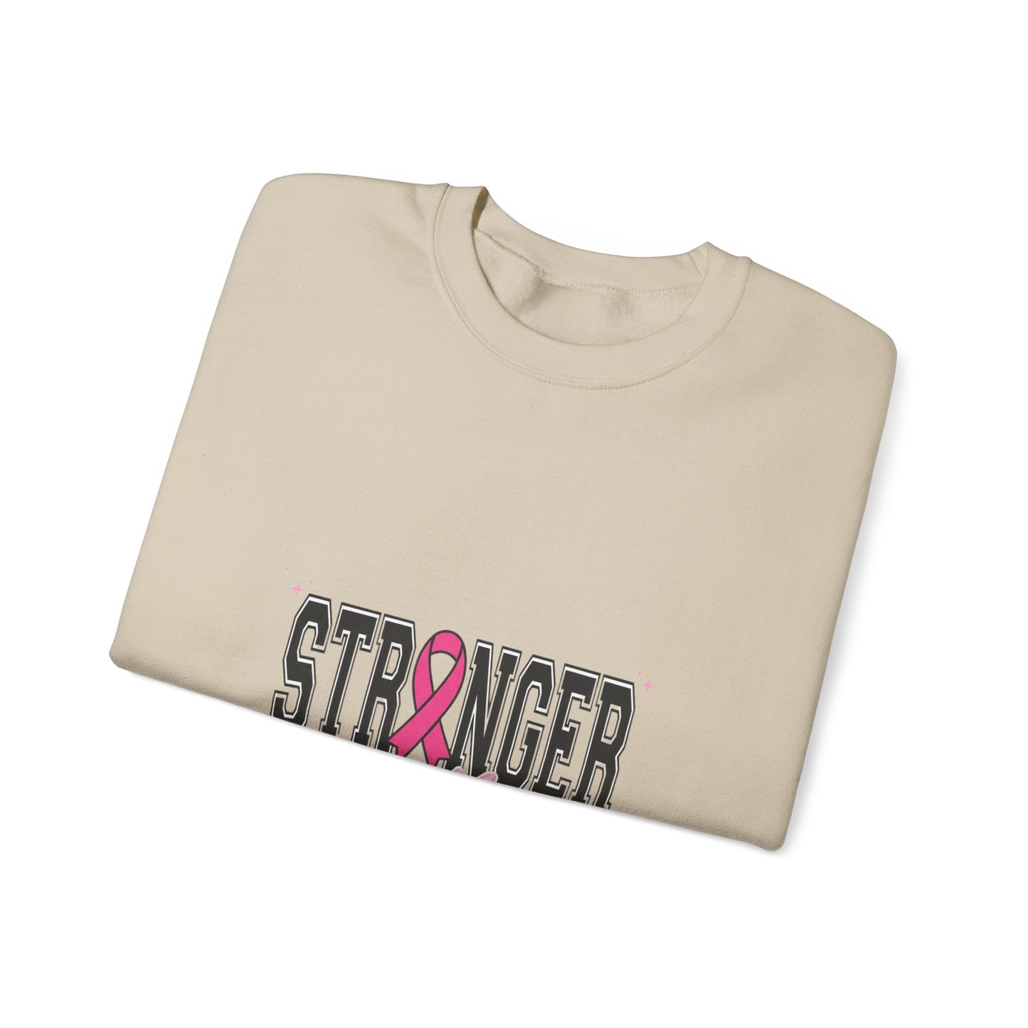 Stronger Together pink ribbon Crewneck Sweatshirt | Breast Cancer Awareness