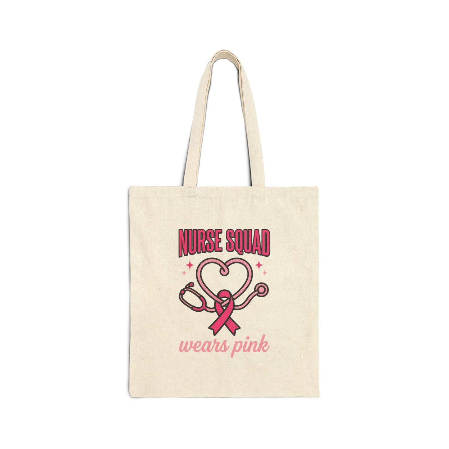 Nurse Squad Ribbon Tote | Breast Cancer Awareness, Pink Stethoscope