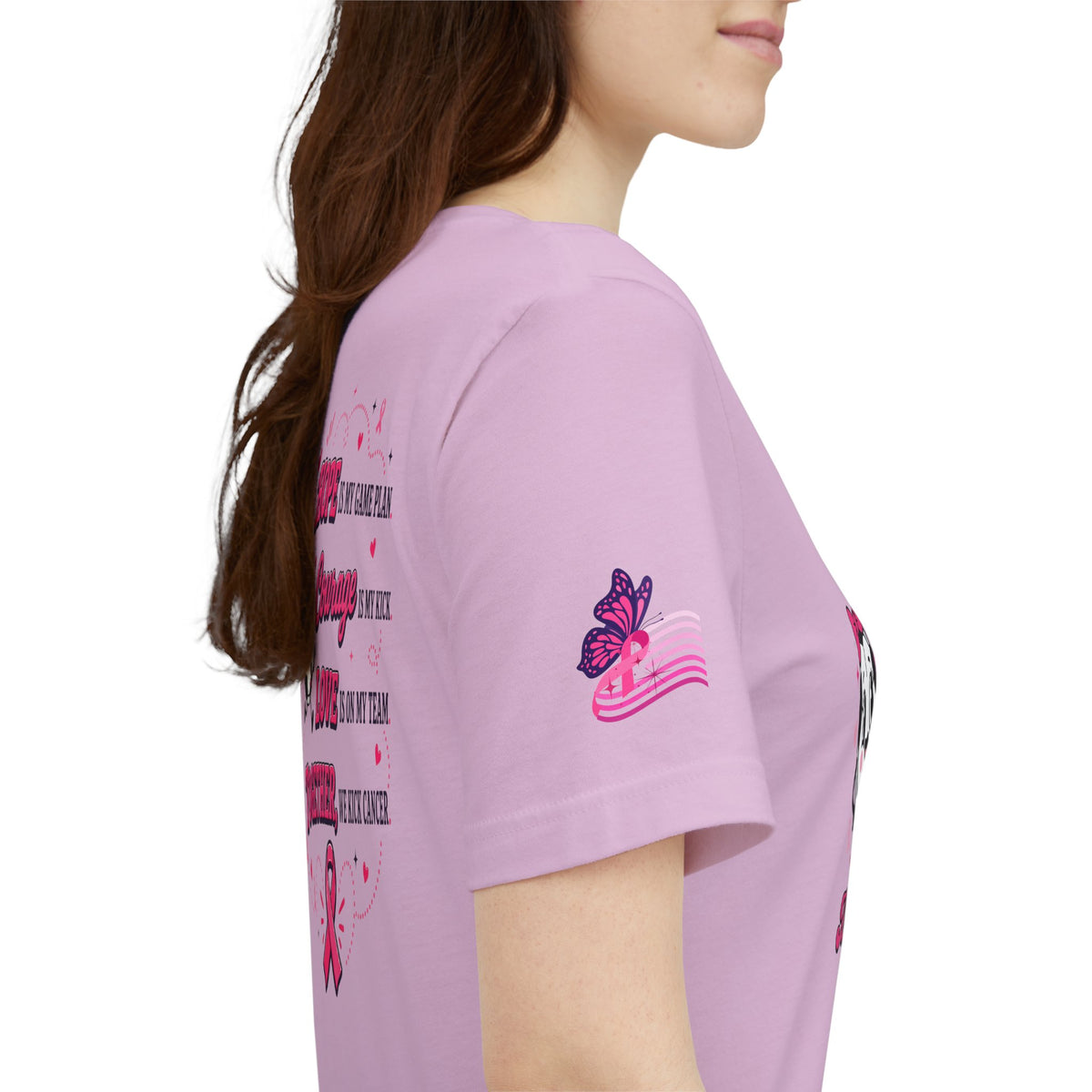 Kick Cancer Pink Ribbon Tee | Breast Cancer Awareness Shirt