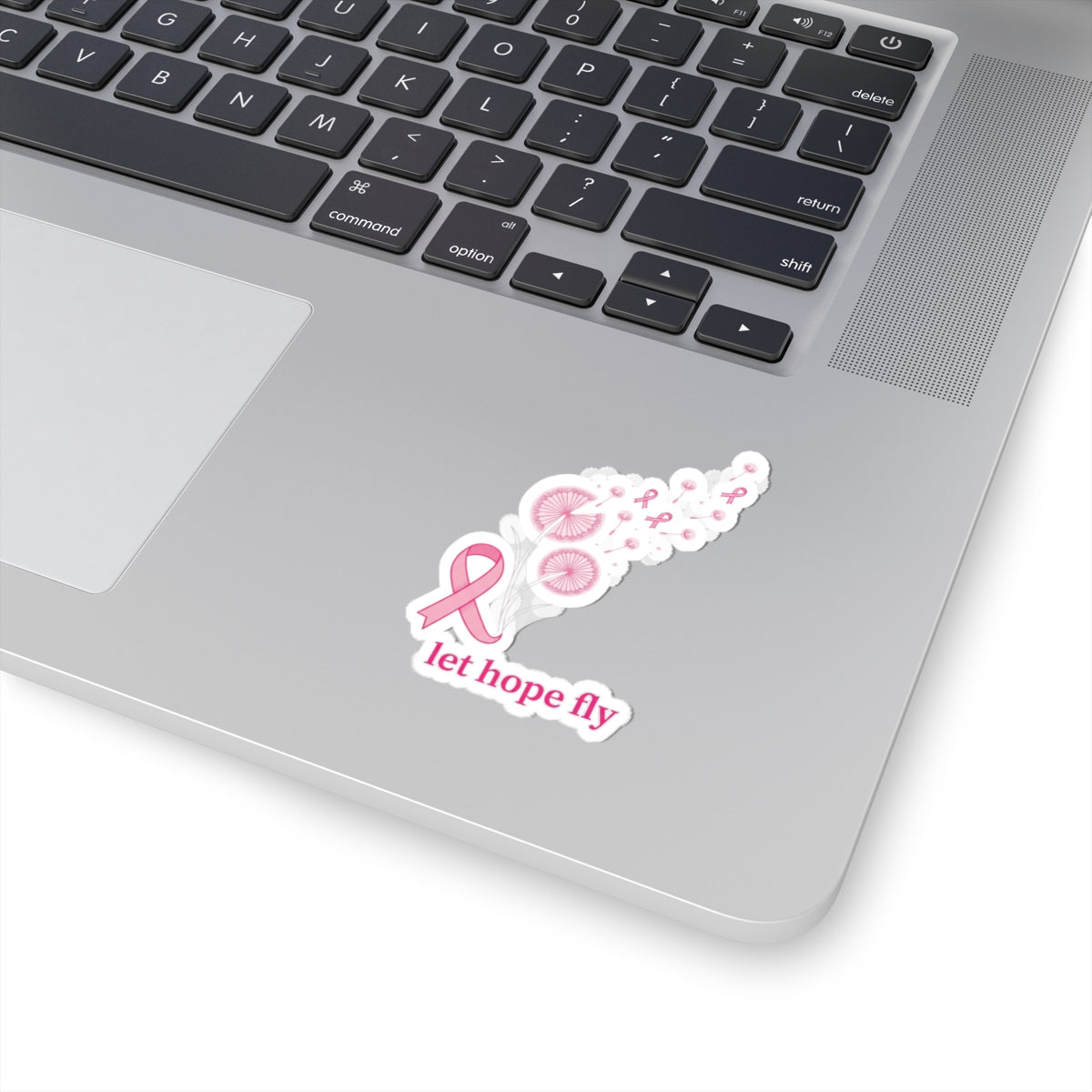 Let Hope Fly pink ribbon sticker | Breast Cancer Awareness, solidarity decal
