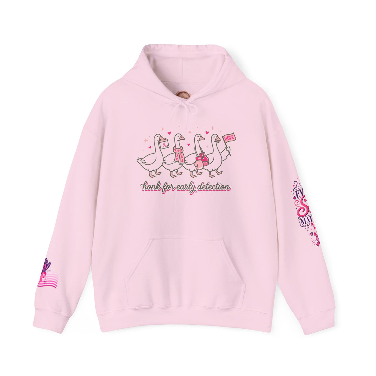 Breast Cancer Ribbon Support Hoodie | Honk for Early Detection | Pink Awareness