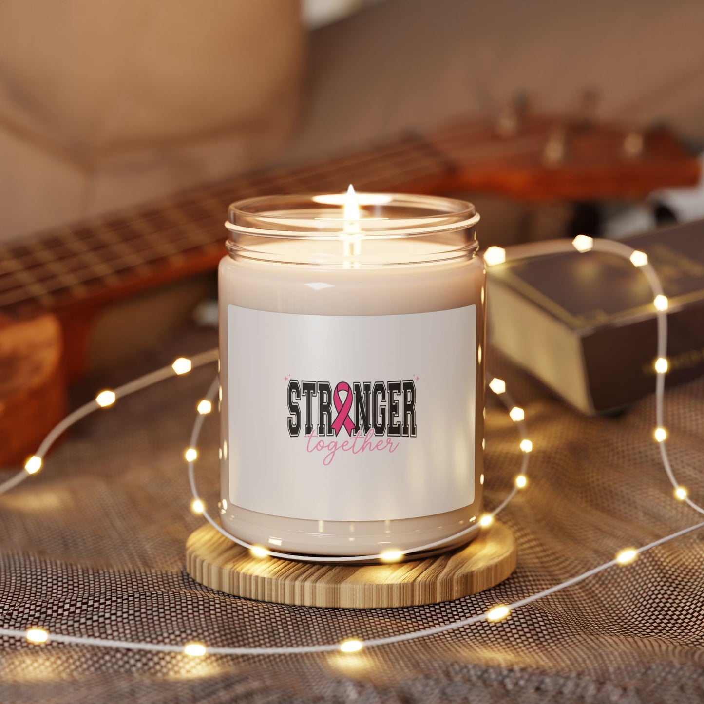 Stronger Together Candle | Breast Cancer Awareness Soy Candle, Pink Ribbon