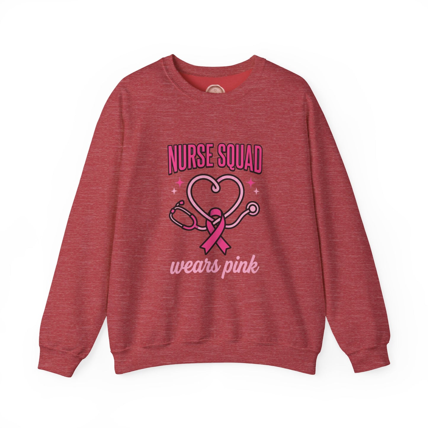 Crewneck Sweatshirt | Nurse Squad Wears Pink | Breast Cancer Awareness Nurse Pullover