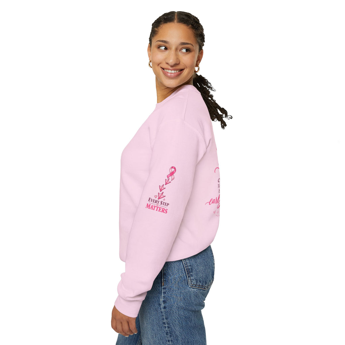 Breast Cancer Awareness Geese Crewneck Sweatshirt | Pink Ribbon